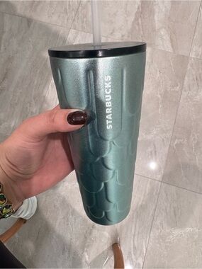 Starbucks metallic teal mermaid cup